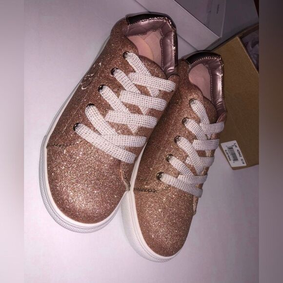 Jessica Simpson Sparkling Rose gold youth size 3 sneakers. - Picture 1 of 9